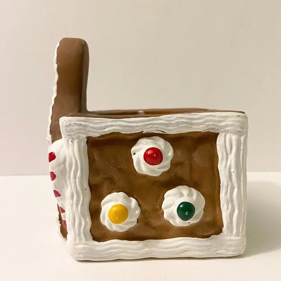 Vintage 1990  Holland Floral Planter Gingerbread Man House Candycane Taiwan - Picture 4 of 14
